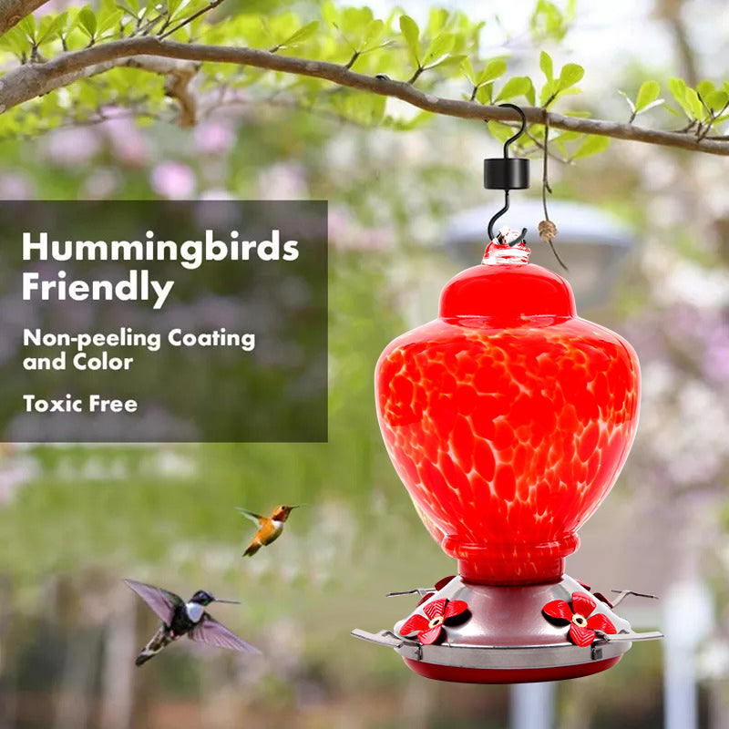 Hand Blown Glass Hummingbird Feeder - 38 Ounces – Fnkstore