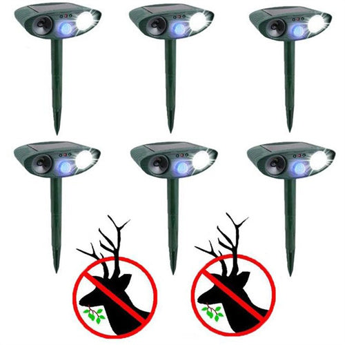 Ultrasonic Deer Repeller - PACK of 6 - Solar Powered - Get Rid of Deer in 48 Hours