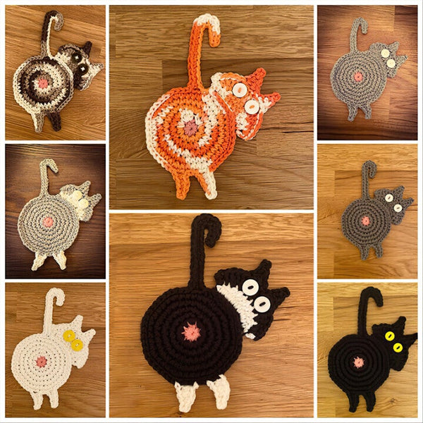Handmade Cat Butt Coasters